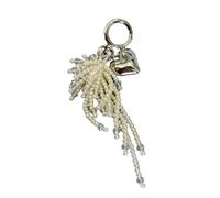 ERRORY Porte-clés tendance en forme de cœur avec perles et pompons - Mélange de sophistication et de fonctionnalité - Accessoire pour un usage quotidien