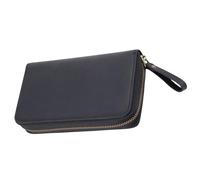 ERRORY Porte-stylo traditionnel en cuir véritable avec finition oxydation naturelle, matériaux d'écriture, planificateur, sac à crayons en cuir de cheval furieux, Noir