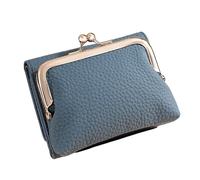 ERRORY Portefeuille pour femme avec fenêtre transparente facile d'accès, affichage photo, poche pour pièces de monnaie et porte-monnaie, porte-cartes de crédit, pochette à monnaie tendance, bleu