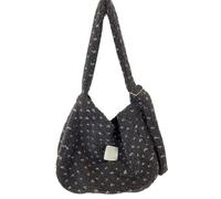 ERRORY Sac à bandoulière pelucheux avec imprimé cœur, sac à bandoulière en peluche, fausse fourrure, sac à main pour l'automne et l'hiver, sac à main Hobos avec sangle réglable, gris