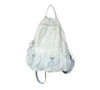 ERRORY Sac à dos coréen en nylon de couleur simple pour hommes, femmes, étudiants, sac d'école décontracté avec cordon de serrage froncé, mode jeunesse, bleu