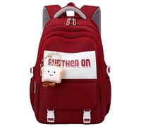 ERRORY Sac à dos d'écolier pour adolescent avec plusieurs compartiments - Sac à dos décontracté - Bandoulière confortable - Sac à dos d'école pour étudiant, Rouge, One Size