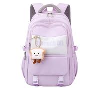 ERRORY Sac à dos d'écolier pour adolescent avec plusieurs compartiments - Sac à dos décontracté - Bandoulière confortable - Sac à dos d'école pour étudiant, violet, One Size