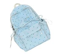 ERRORY Sac à dos décontracté tendance avec nœud papillon et cœur pour adolescentes, sac à dos d'école, sac à dos avec poche principale spacieuse pour adolescentes, bleu