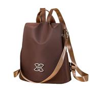 ERRORY Sac à dos pratique en nylon pour femme, grande capacité, sac à dos pour ordinateur portable pour voyager en toute sécurité et travail quotidien élégant, café, One Size