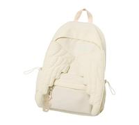 ERRORY Sac à dos spacieux avec ailes décorées, peut contenir des manuels scolaires, papeterie, grand sac à dos ergonomique, sac à dos pratique en nylon, beige