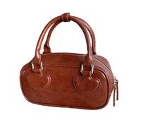 ERRORY Sac à main tendance en polyuréthane avec intérieur spacieux et élégant patchwork accrocheur pour femmes filles cadeau sac en cuir PU, marron