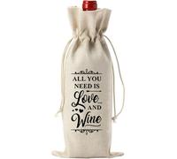 ERRORY Sac à vin réutilisable en lin pour fête de Noël Sac à vin réutilisable Convient pour les cadeaux d'adieu et les fêtes de départ à la retraite, Q, One Size