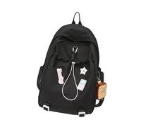 ERRORY Sac d'école pour étudiant, sac à dos de voyage, style coréen, sacs de jour décontractés, couleur contrastée, sac pour ordinateur portable, couleur contrastée, Noir