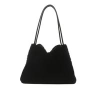 ERRORY Sac seau classique en fourrure de couleur unie pour femme, grande capacité, sac à bandoulière en peluche, sac à main sous les bras pour les trajets scolaires, sac à main pour femme, Noir , One