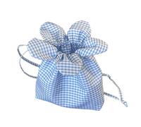 ERRORY Sac seau élégant avec fermeture à cordon de serrage, sac à bandoulière avec motif à carreaux, léger et pratique pour un usage quotidien, bandoulière avec cordon de serrage, bleu, One Size