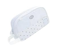 ERRORY Trousse à crayons pratique en tissu pliable avec motif à pois pour ranger plusieurs instruments d'écriture en toute sécurité, blanc, Beauté de masse