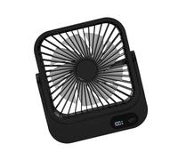 ERRORY Ventilateur de table léger noir avec 5 vitesses changeables et moteur doux pour chambre à coucher ou intérieur