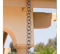 errtsdb 2.4m Chaîne de Gouttière en Alliage D'aluminium, ChaîNe De Pluie pour D'anneaux Noirs ExtéRieur, Remplace GouttièRe, pour Les Cours extérieures, Décoration de Jardin