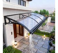 Errtsdb Auvent de Porte et Fenêtres Extérieure, Banne Incurvé, Auvent De Porte D'EntréE Transparent，Convient Aux Terrasses, Balcons, Avant-Toits De FenêTres, Porches Et Jardins(60x200cm)