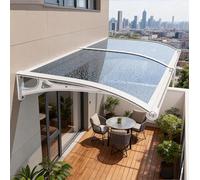Errtsdb Auvent de Porte et Fenêtres Extérieure, Banne Incurvé, Auvent De Porte D'EntréE Transparent，Convient Aux Terrasses, Balcons, Avant-Toits De FenêTres, Porches Et Jardins(80x130cm)