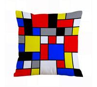 ERRTU Housse de Coussin 40x40 cm,Art, Design Pop de Style Mondrian avec des carrés colorés aux Couleurs Vives et géom,Housse Coussin Exterieur,Motif Décoratif Taie d'oreiller,Coussin Decoratif Canape