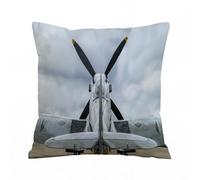 ERRTU Housse de Coussin 40x40 cm,Décor d'avion, Supermarine Spitfire MK. XVI Battle Birds Briti,Housse Coussin Exterieur,Motif Décoratif Taie d'oreiller,Coussin Decoratif Canape