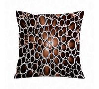 ERRTU Housse de Coussin 40x40 cm,Décor en cuivre, Tubes Ronds en cuivre Style 3D, Cercles à thème Industriel, cannell,Housse Coussin Exterieur,Motif Décoratif Taie d'oreiller,Coussin Decoratif Canape