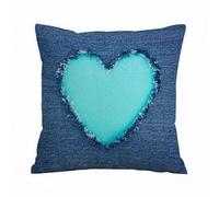 ERRTU Housse de Coussin 40x40 cm,Fond Bleu avec des Coeurs Bleu Marine,Housse Coussin Exterieur,Motif Décoratif Taie d'oreiller,Coussin Decoratif Canape