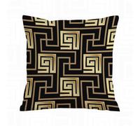 ERRTU Housse de Coussin 40x40 cm,Méandre géométrique Noir et doré Grèce Carreaux grecs Or,Housse Coussin Exterieur,Motif Décoratif Taie d'oreiller,Coussin Decoratif Canape