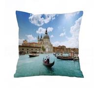 ERRTU Housse de Coussin 40x40 cm,Photo de Venise Italienne Urbaine, gondoles vénitiennes et Lagune adriatique de Veni,Housse Coussin Exterieur,Motif Décoratif Taie d'oreiller,Coussin Decoratif Canape