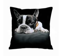 ERRTU Housse de Coussin 45x45 cm,Gros Plan d'un Bouledogue français,Housse Coussin Exterieur,Motif Décoratif Taie d'oreiller,Coussin Decoratif Canape