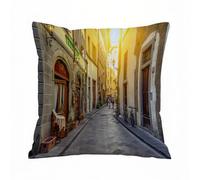 ERRTU Housse de Coussin 45x45 cm,Ruelle étroite à Florence en Toscane, Italie. Architecture et Monuments de Florence.,Housse Coussin Exterieur,Motif Décoratif Taie d'oreiller,Coussin Decoratif Canape