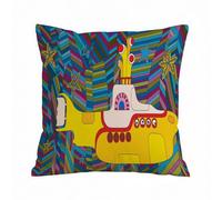 ERRTU Housse de Coussin 50x50 cm,Illustration du Groupe de Rock The Beatles du sous-Marin Jaune,Housse Coussin Exterieur,Motif Décoratif Taie d'oreiller,Coussin Decoratif Canape