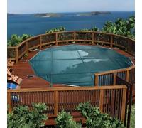 ERRULAN Bâches pour Piscine Couvertures de sécurité Personnalisables pour piscines creusées, Couverture de Piscine Ronde extérieure avec matériel d'installation(Wooden Floor,Dia 9ft/2.7m)