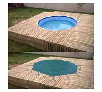 ERRULAN Bâches pour Piscine Grande bâche de sécurité pour Piscine creusée Ronde, résistante aux intempéries, idéale pour l'hiver, protège des Feuilles et de la Neige(Concrete Floor,Dia 3ft/0.9m)