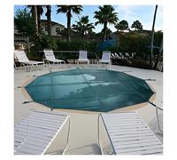 ERRULAN Bâches pour Piscine Grande bâche de sécurité Ronde en Maille pour Piscine creusée, résistante au Froid et aux intempéries, idéale pour l'hiver. Maille Robuste(Green,Dia 14ft/4.3m)