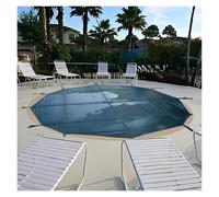 ERRULAN Bâches pour Piscine Grande bâche de sécurité Ronde en Maille pour Piscine creusée, résistante au Froid et aux intempéries, idéale pour l'hiver. Maille Robuste(Blue,Dia 31.5ft/9.6m)