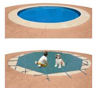 ERRULAN Bâches pour Piscine Grande Couverture d'hiver for Piscine Ronde Hors Sol, Très Résistante Neige Épaisse/ségrégation des Feuilles Fanées, Maille De Sécurité Ronde(6.7m/22ft)
