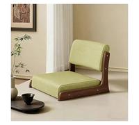 ERRULAN Chaise de Sol avec Soutien Dorsal Chaise de Sol avec Support Dorsal pour Enfants et Adultes, chaises Tatami Portables, Coussin de méditation Ergonomique/siège/Oreiller(Green,Walnut Wood)