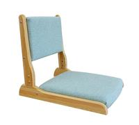 ERRULAN Chaise de Sol avec Soutien Dorsal Chaise de Sol Pliante Portable avec Support Dorsal, Chaise de méditation Ergonomique, siège Tatami Confortable en Mousse à mémoire de Forme(Cyan)