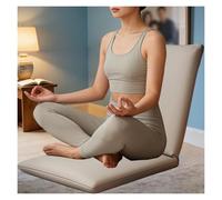 ERRULAN Chaise de Sol avec Soutien Dorsal Fauteuil de Sol avec Dossier réglable, Ergonomique Confortable Coussin de méditation/siège/Coussin de Sol, Pliable Fauteuil inclinable Tatami(Green)