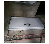 ERRULAN Porte coulissante Placard Portes de sous-Sol d'accès extérieur, Couvercle de Porte de Cave Contre-tempête avec ouvre-Ventouse, Panneau de Trappe de Toit caché(White,LXW 1220x1020mm/48x40in)