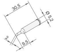 Ersa Panne de fer à souder 0102ADLF20 incurvée 2 mm 1 pc