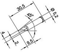 Ersa 0102BDLF20 Panne de fer à souder forme de lame, droit Taille de la panne 2 mm Longueur de la panne 30.5 mm Contenu 1 pc(s)