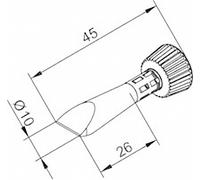 Ersa 0102CDLF100C/SB Panne de fer à souder forme de burin Taille de la panne 10 mm Longueur de la panne 45 mm Contenu 1 pc(s)