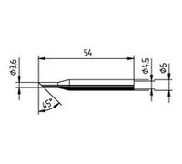 Ersa 0162LD Panne de fer à souder incurvé Taille de la panne 3.60 mm Contenu G