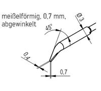 Ersa 0462MDLF007 Lot de 2 pointes à dessouder pour poste de soudure i-Con Vario 2 et 4 avec pince à dessouder Chip Tool Vario Forme burin 0,7 mm