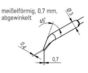 Ersa 0462MDLF007 Lot de 2 pointes à dessouder pour poste de soudure i-Con Vario 2 et 4 avec pince à dessouder Chip Tool Vario Forme burin 0,7 mm