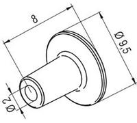 Ersa 0472AR Buse à air chaud conique Taille de la panne 2 mm Longueur de la panne 8 mm Contenu 1 pc(s)
