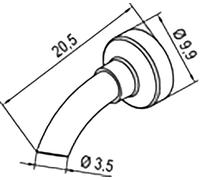 ERSA Buse à air chaud courbée pour i-Tool AIR S de 3,5 mm de diamètre
