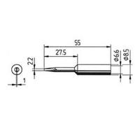 Ersa 0832KDLF Panne de fer à souder forme de burin, rallongée Taille de la panne 2.2 mm Contenu G