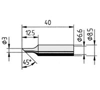 Ersa Ersadur 0832TDLF Panne à souder pour stations de soudage RDS80 / Analog60 / MS8000, forme sabot droit, optimisée pour les soudures sans plomb