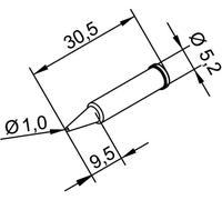 Ersa Panne de fer à souder 102 PD LF 10 – pointue 1,0 mm