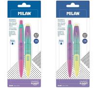 Ersan-- 1 Stylo À Bille Encre Bleue + 1 Porte-Mines Compact Sunset (Lot De 2)